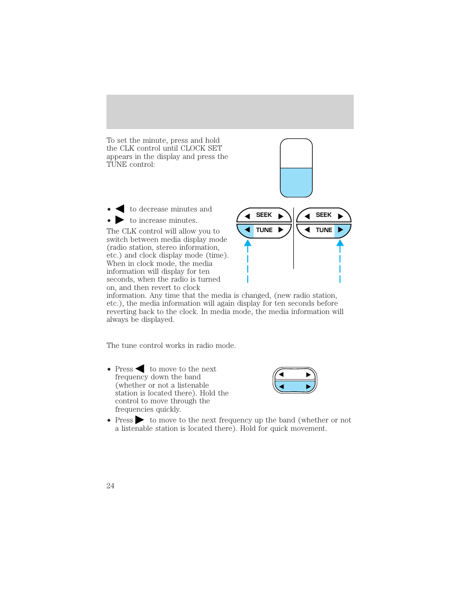 Tone clk, Entertainment systems | FORD 2002 E-450 v.1 User Manual | Page 24 / 272