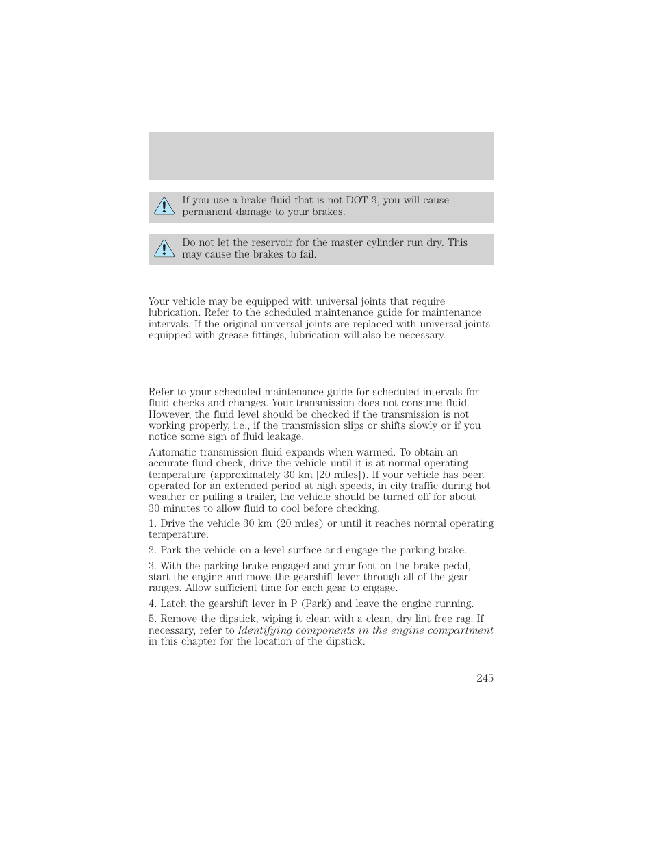Maintenance and specifications | FORD 2002 E-450 v.1 User Manual | Page 245 / 272