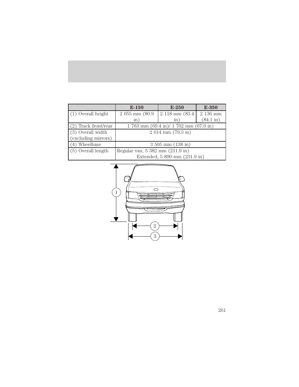Maintenance and specifications | FORD 2002 E-450 v.1 User Manual | Page 261 / 272