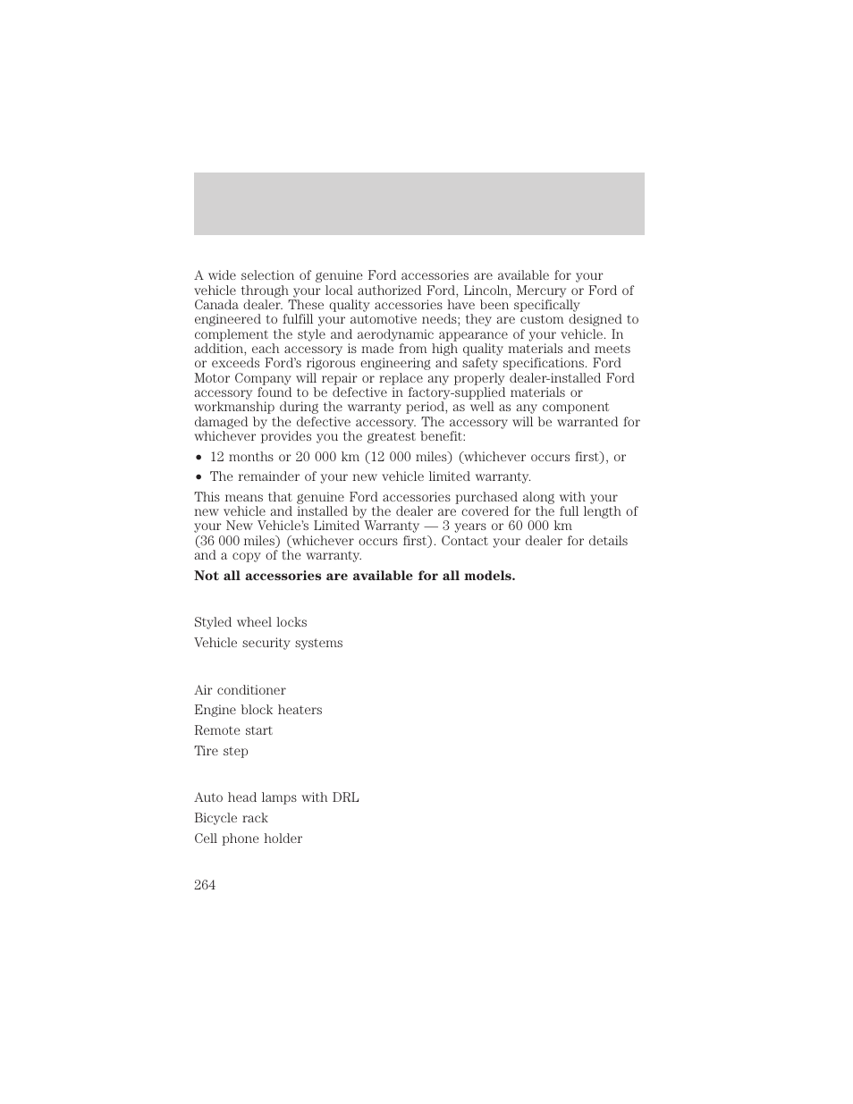 Accessories | FORD 2002 E-450 v.1 User Manual | Page 264 / 272