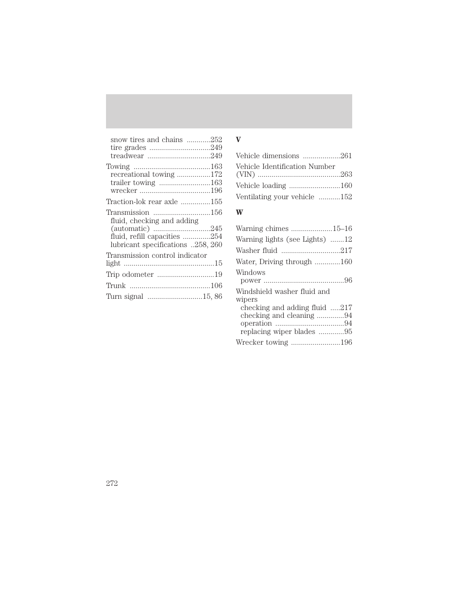 Index | FORD 2002 E-450 v.1 User Manual | Page 272 / 272