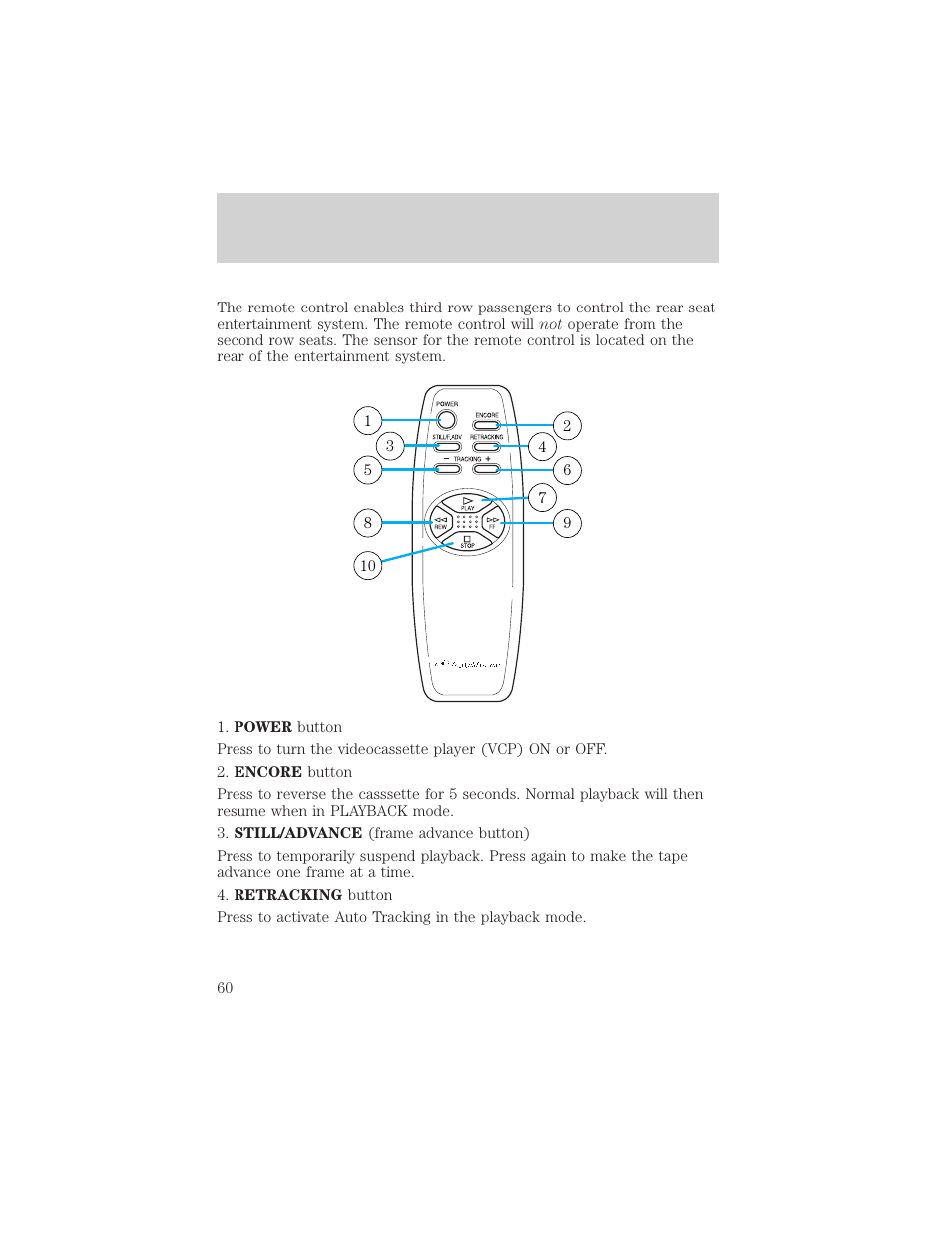 Entertainment systems | FORD 2002 E-450 v.1 User Manual | Page 60 / 272