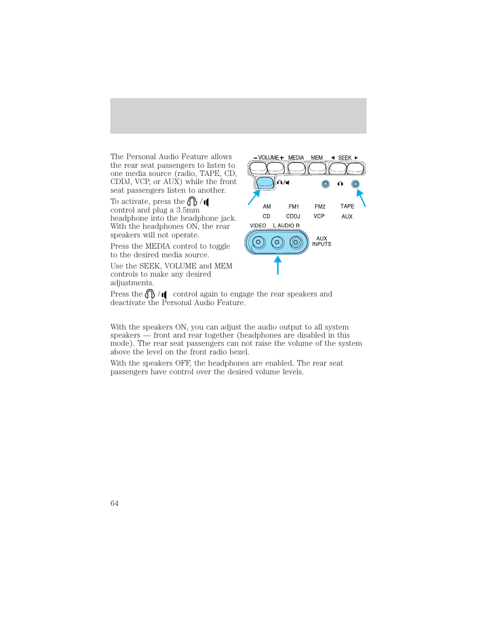 Entertainment systems | FORD 2002 E-450 v.1 User Manual | Page 64 / 272