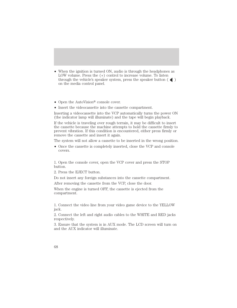 Entertainment systems | FORD 2002 E-450 v.1 User Manual | Page 68 / 272