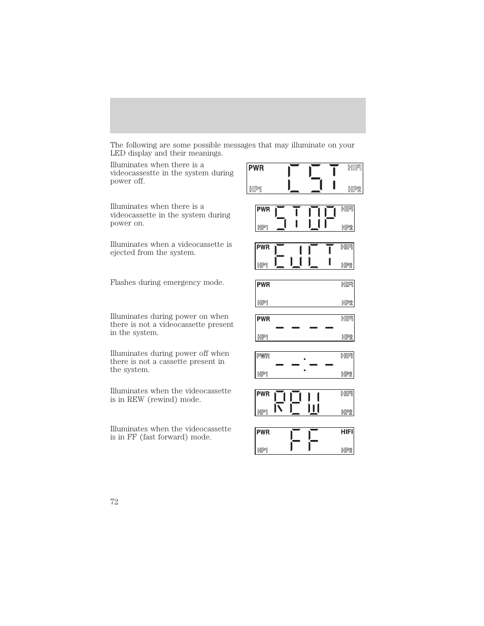 Entertainment systems | FORD 2002 E-450 v.1 User Manual | Page 72 / 272