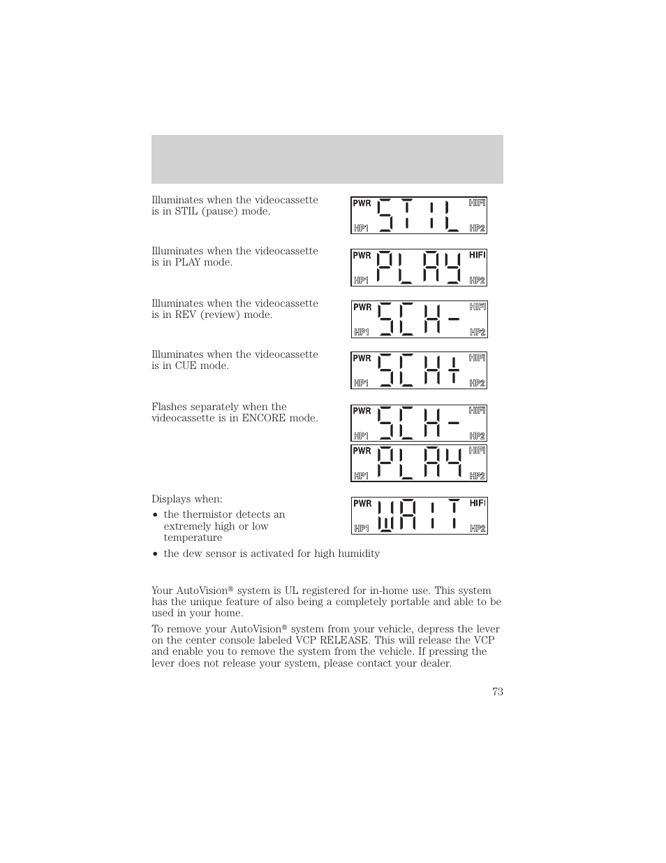 Entertainment systems | FORD 2002 E-450 v.1 User Manual | Page 73 / 272