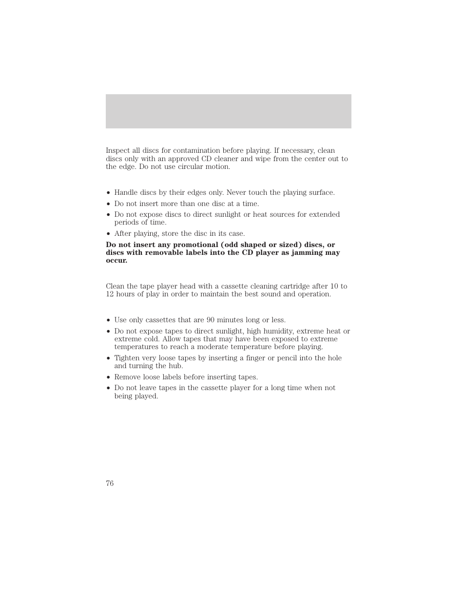 Entertainment systems | FORD 2002 E-450 v.1 User Manual | Page 76 / 272
