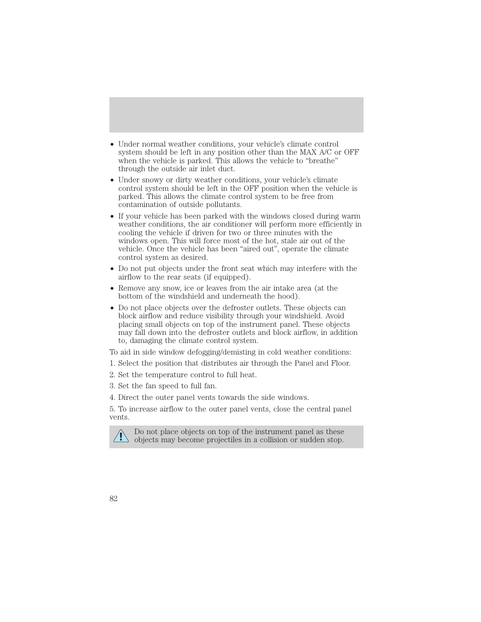 Climate controls | FORD 2002 E-450 v.1 User Manual | Page 82 / 272