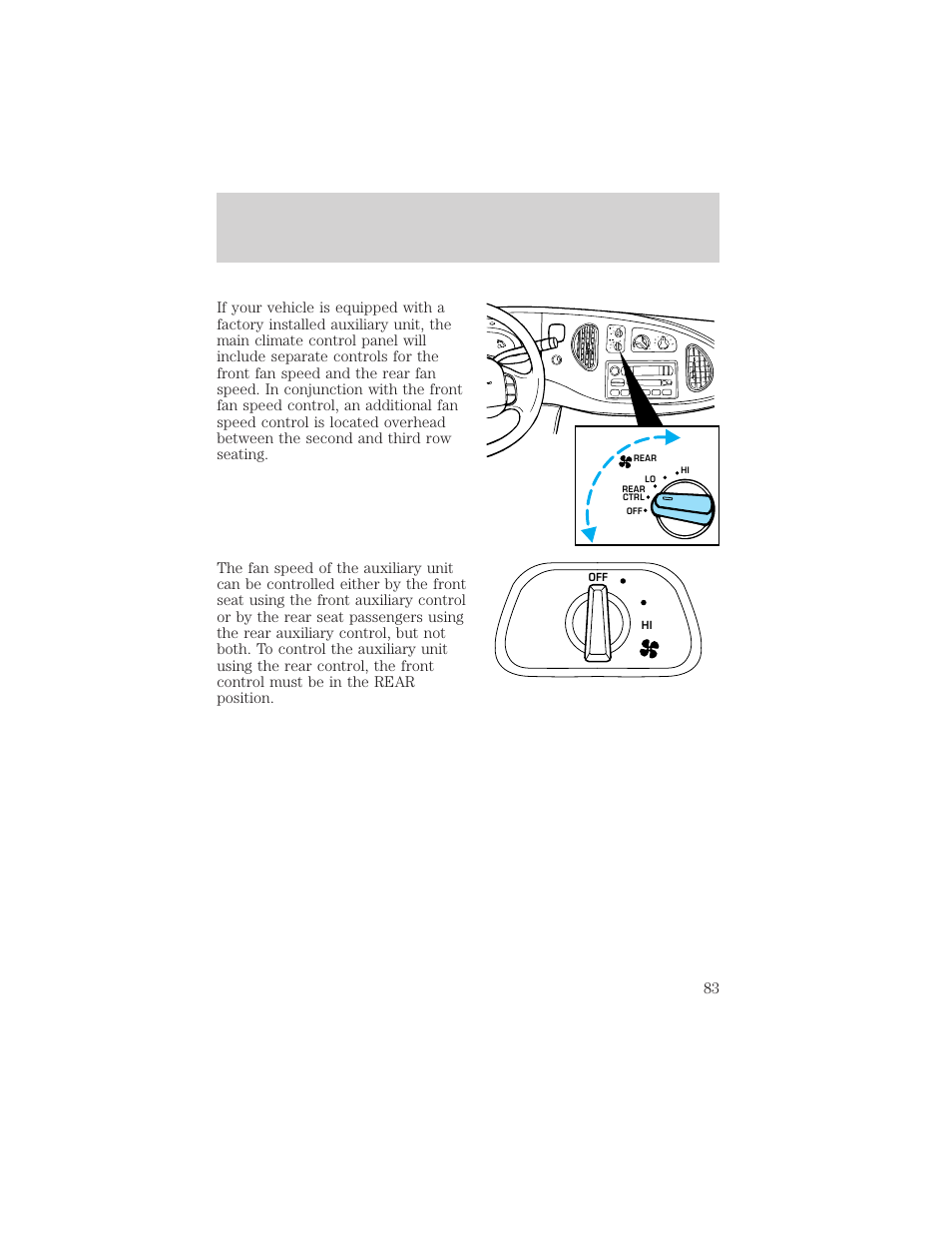 Climate controls | FORD 2002 E-450 v.1 User Manual | Page 83 / 272