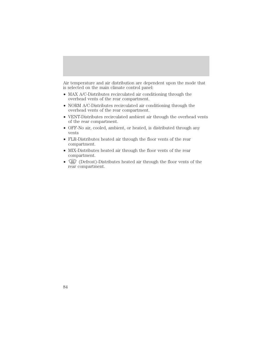 Climate controls | FORD 2002 E-450 v.1 User Manual | Page 84 / 272