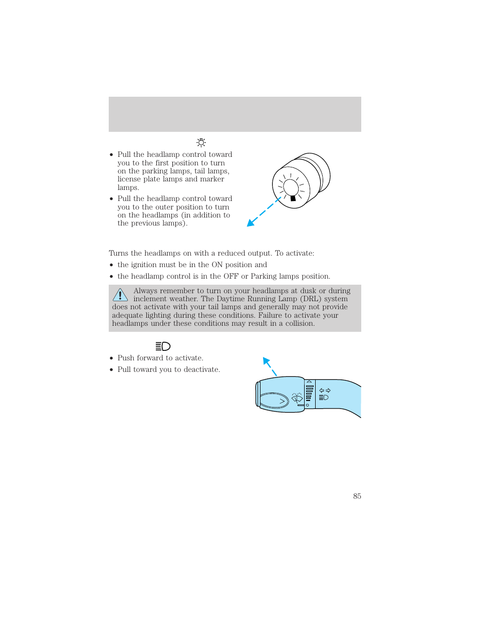 Lights | FORD 2002 E-450 v.1 User Manual | Page 85 / 272