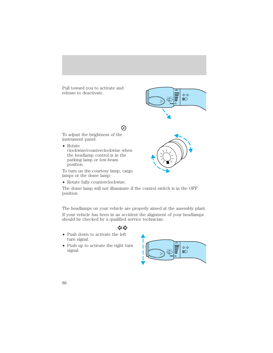 Lights | FORD 2002 E-450 v.1 User Manual | Page 86 / 272