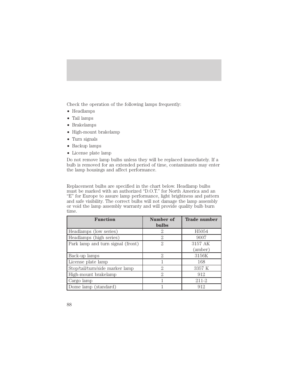 Lights | FORD 2002 E-450 v.1 User Manual | Page 88 / 272