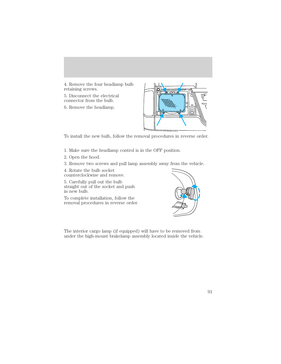 Lights | FORD 2002 E-450 v.1 User Manual | Page 91 / 272