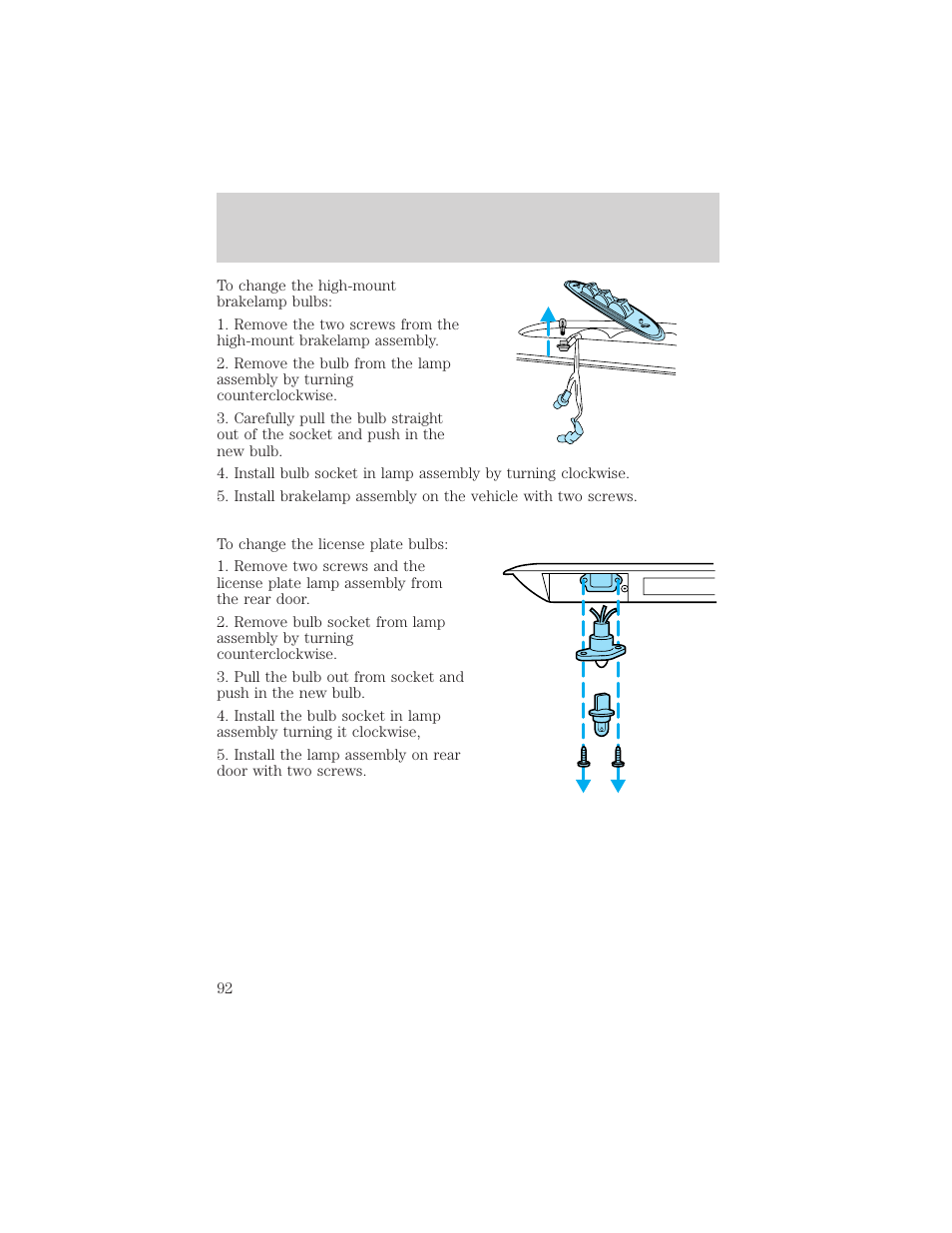 Lights | FORD 2002 E-450 v.1 User Manual | Page 92 / 272
