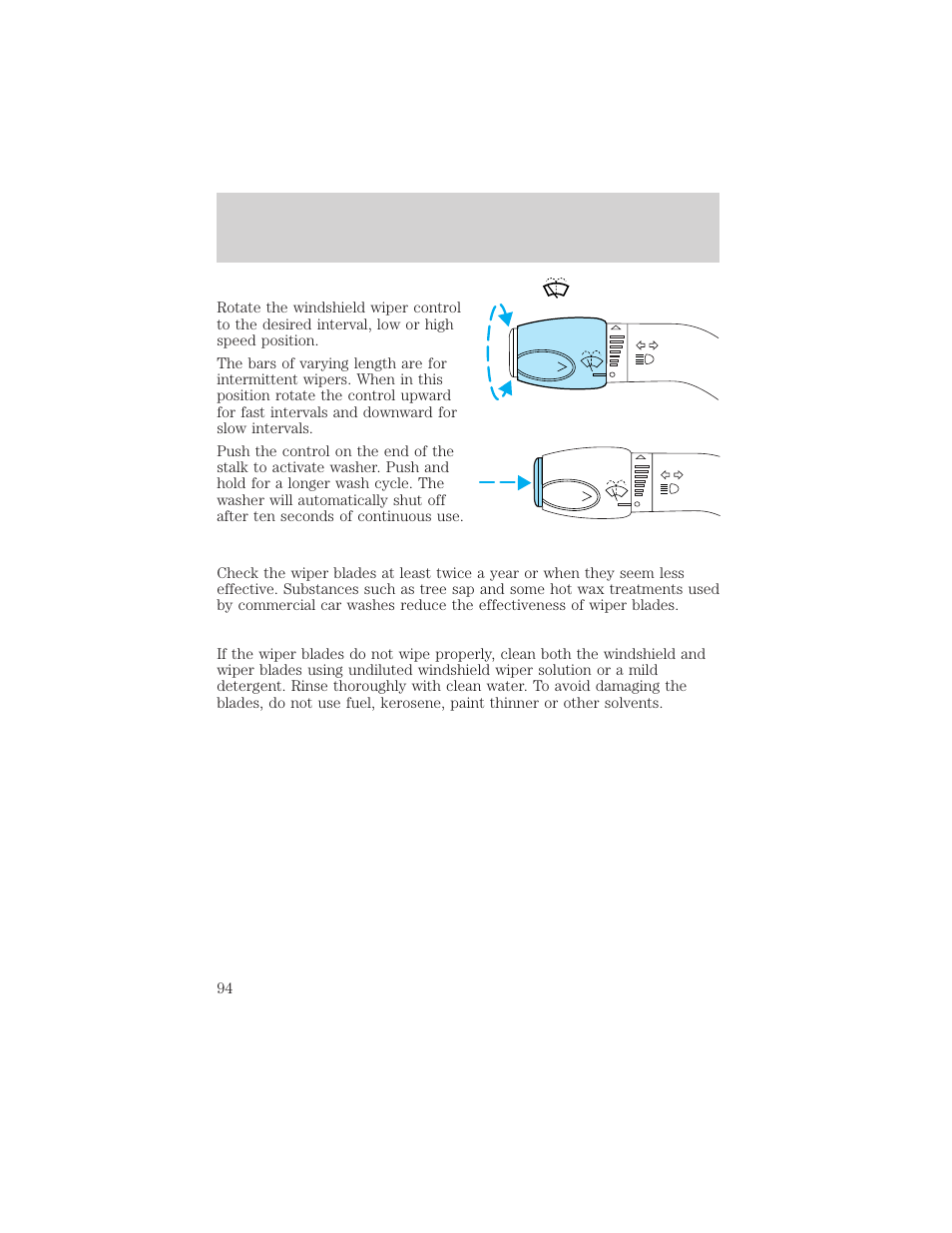Driver controls | FORD 2002 E-450 v.1 User Manual | Page 94 / 272