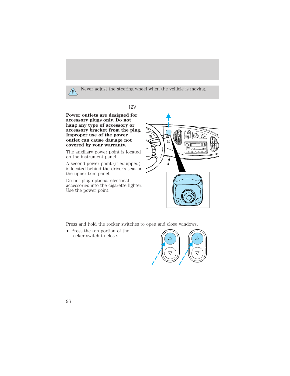 Driver controls | FORD 2002 E-450 v.1 User Manual | Page 96 / 272