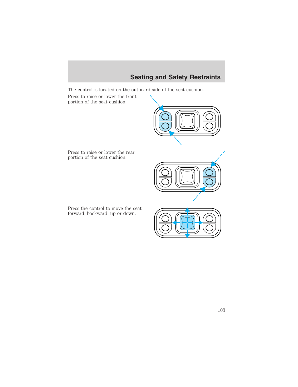 Seating and safety restraints | FORD 2002 E-450 v.2 User Manual | Page 103 / 256