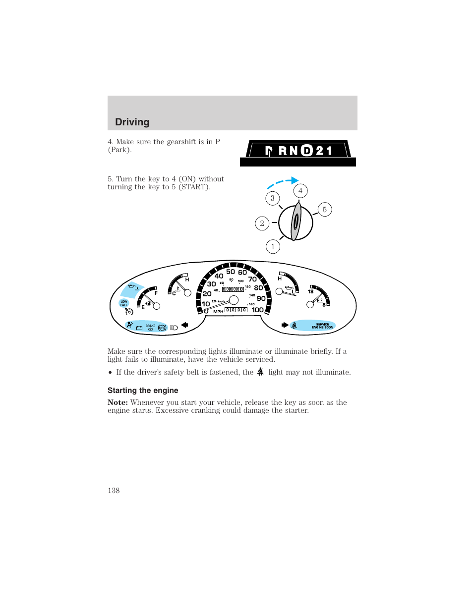 Driving | FORD 2002 E-450 v.2 User Manual | Page 138 / 256