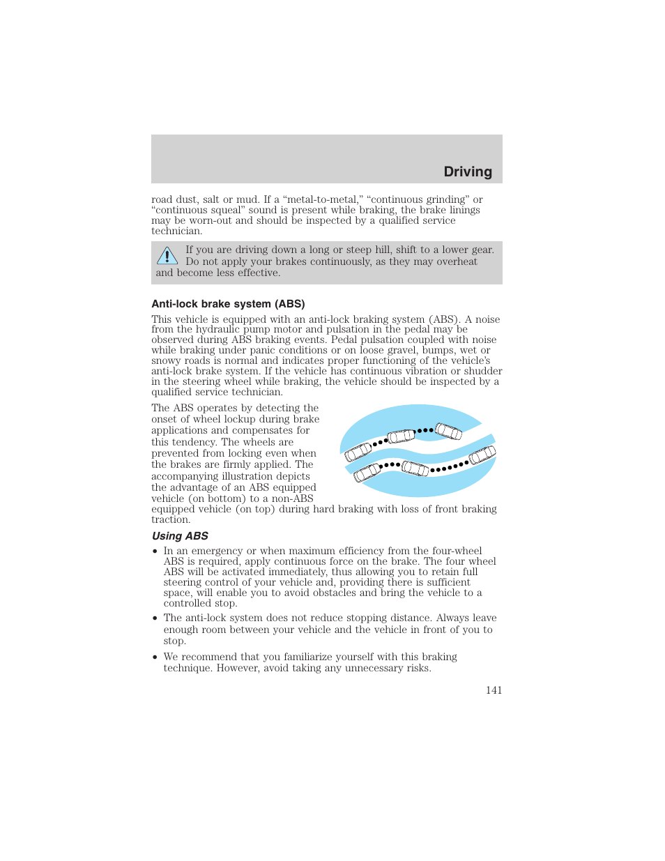 Driving | FORD 2002 E-450 v.2 User Manual | Page 141 / 256