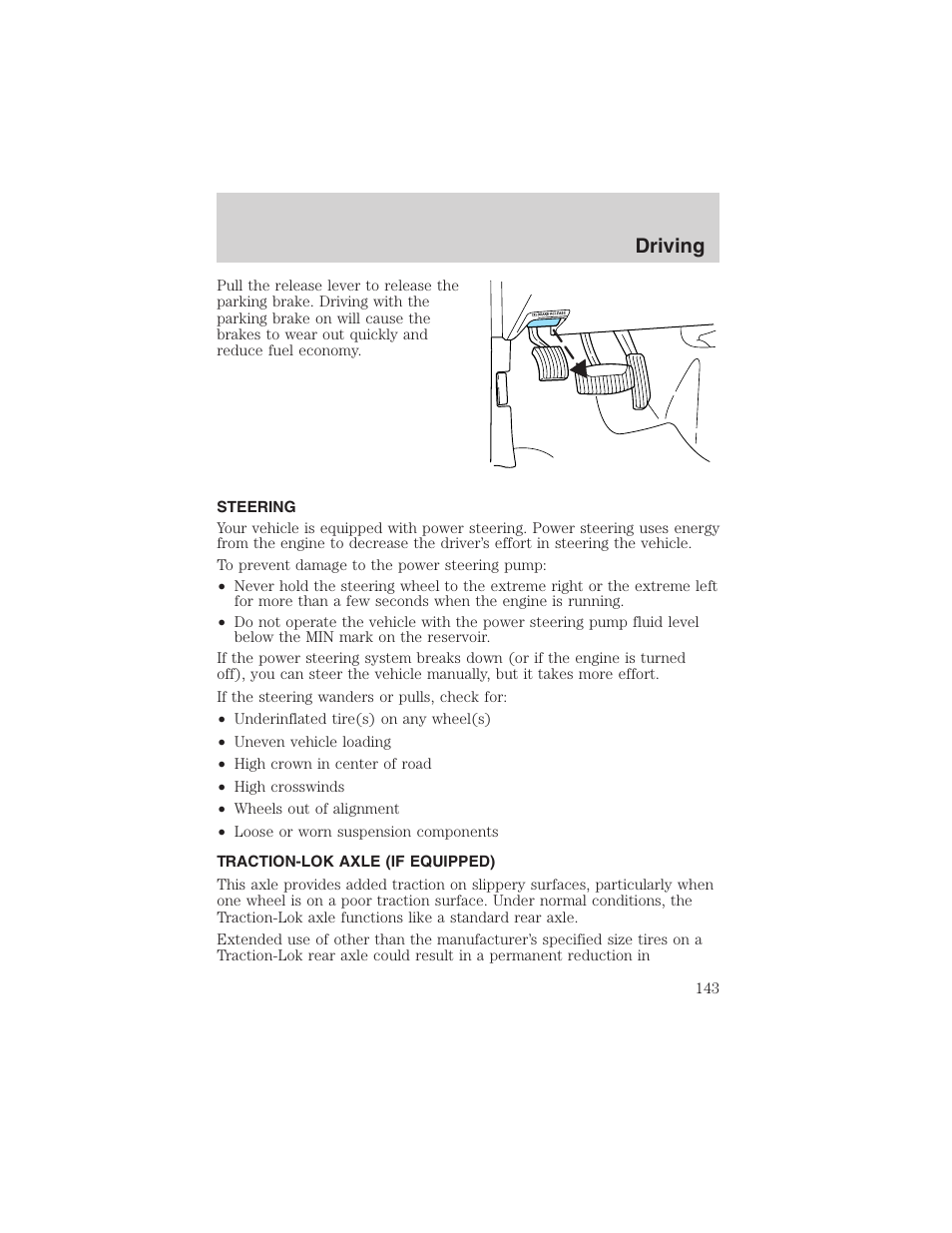 Driving | FORD 2002 E-450 v.2 User Manual | Page 143 / 256