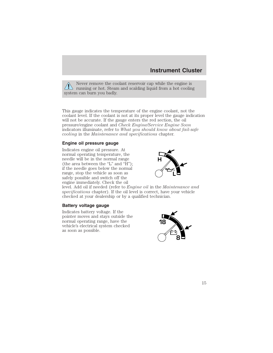 18 8 instrument cluster | FORD 2002 E-450 v.2 User Manual | Page 15 / 256