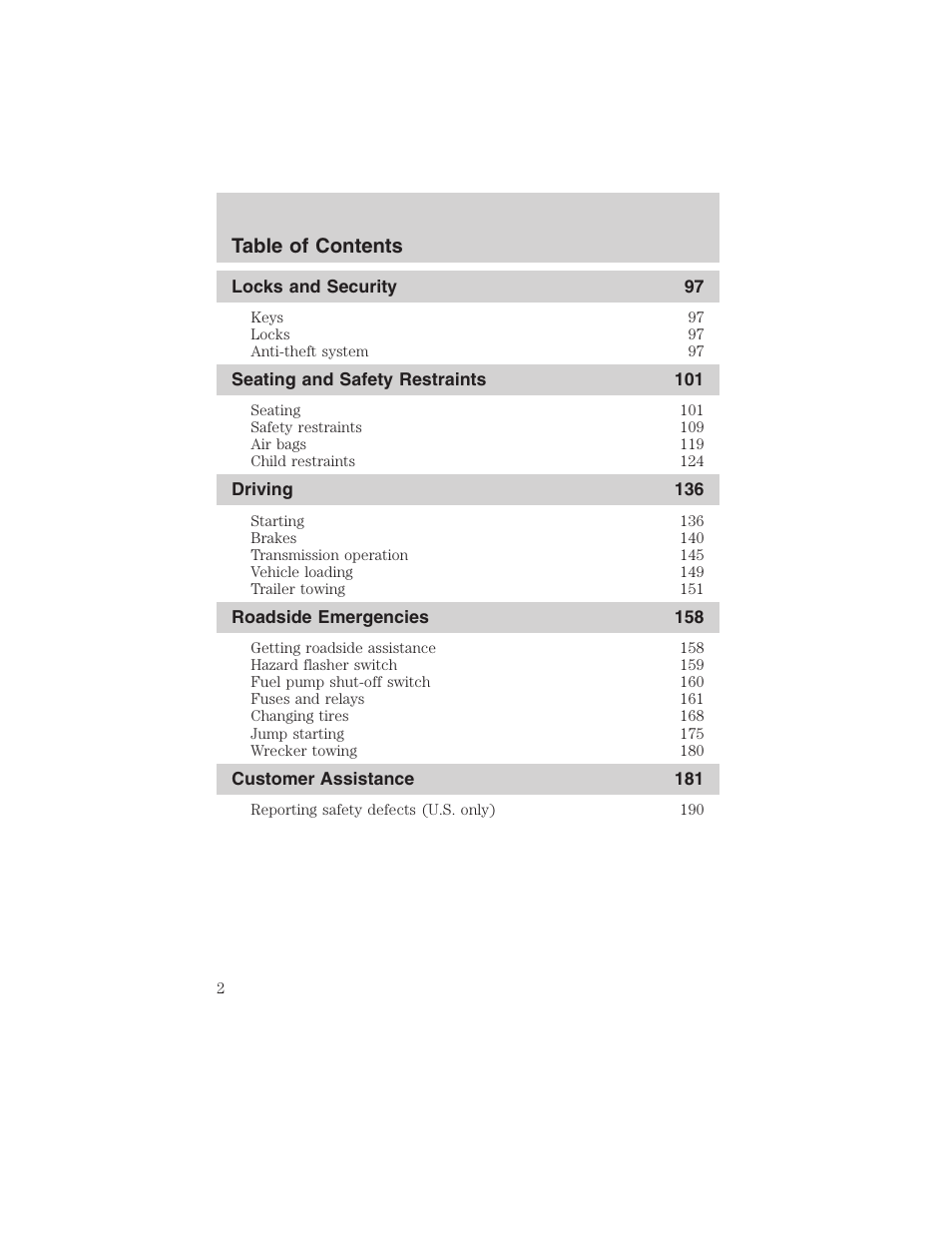 FORD 2002 E-450 v.2 User Manual | Page 2 / 256