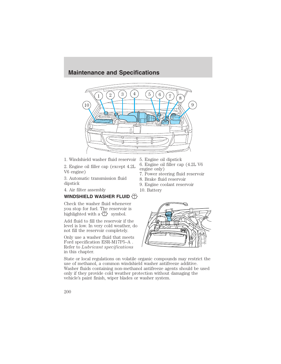 Maintenance and specifications | FORD 2002 E-450 v.2 User Manual | Page 200 / 256
