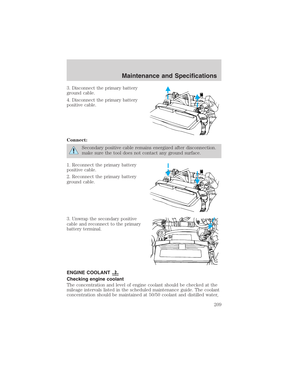 Maintenance and specifications | FORD 2002 E-450 v.2 User Manual | Page 209 / 256