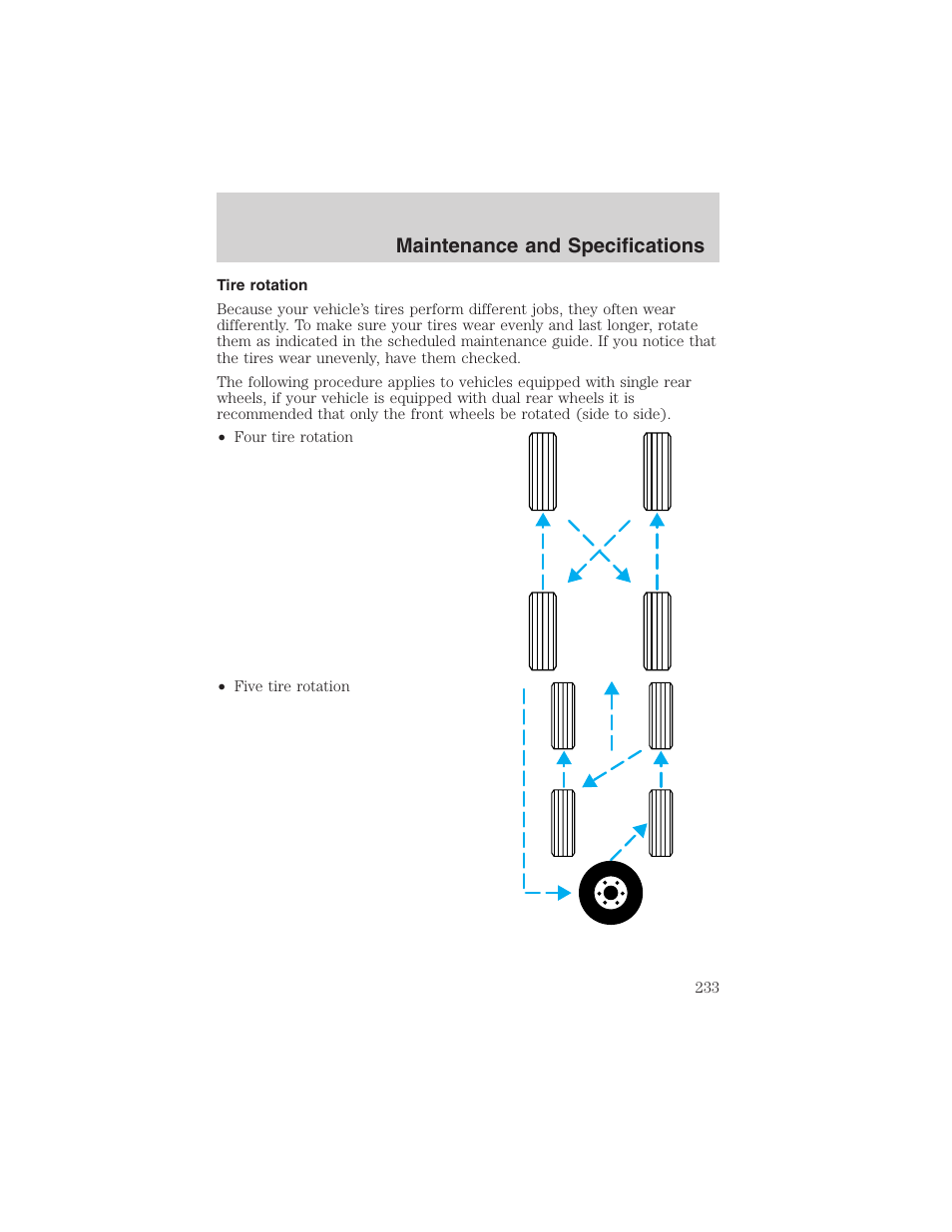 Maintenance and specifications | FORD 2002 E-450 v.2 User Manual | Page 233 / 256