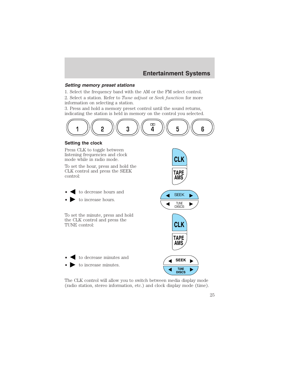 Entertainment systems | FORD 2002 E-450 v.2 User Manual | Page 25 / 256