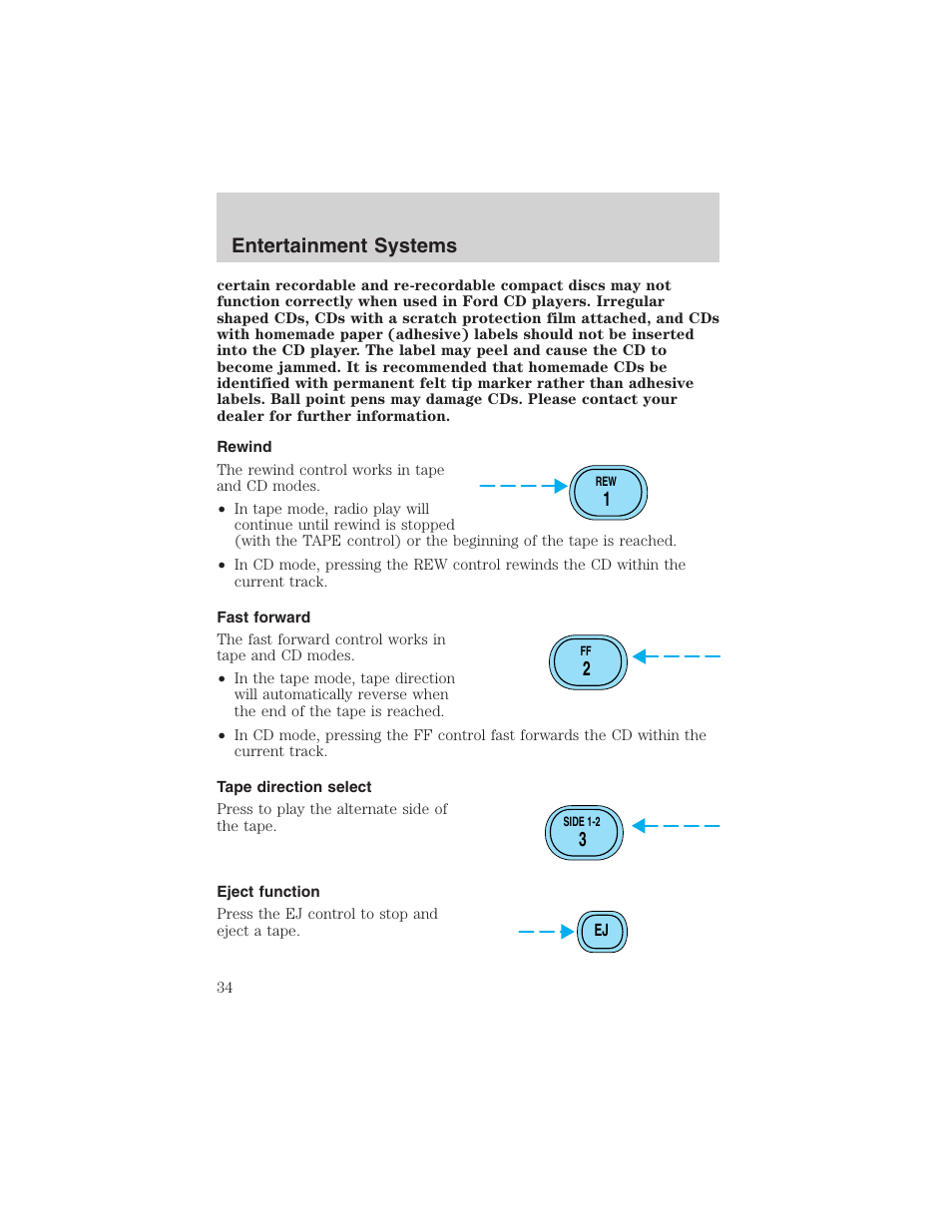 Entertainment systems | FORD 2002 E-450 v.2 User Manual | Page 34 / 256