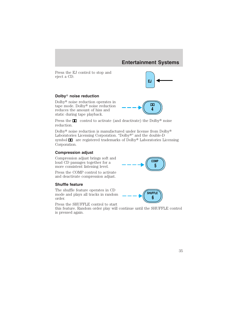 Entertainment systems | FORD 2002 E-450 v.2 User Manual | Page 35 / 256