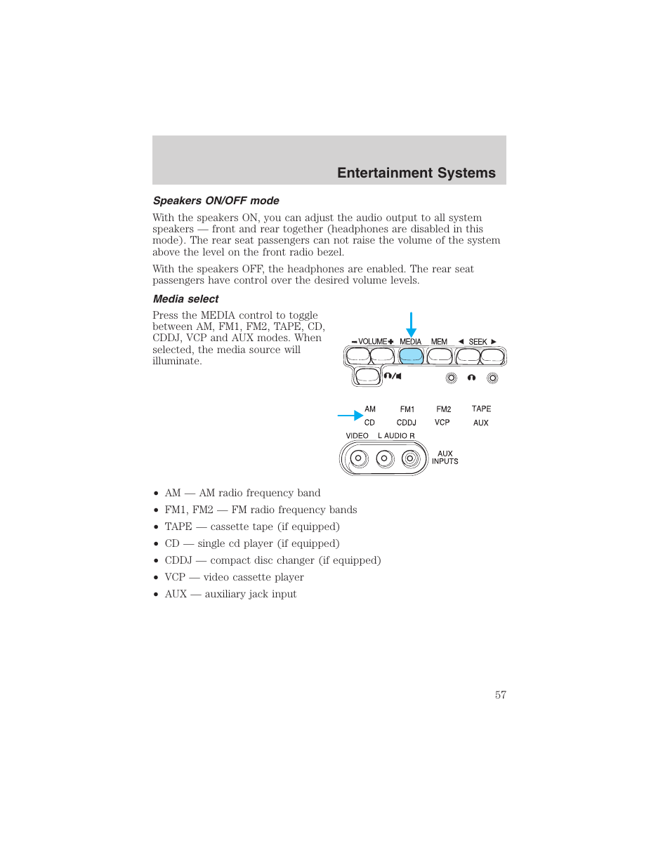 Entertainment systems | FORD 2002 E-450 v.2 User Manual | Page 57 / 256