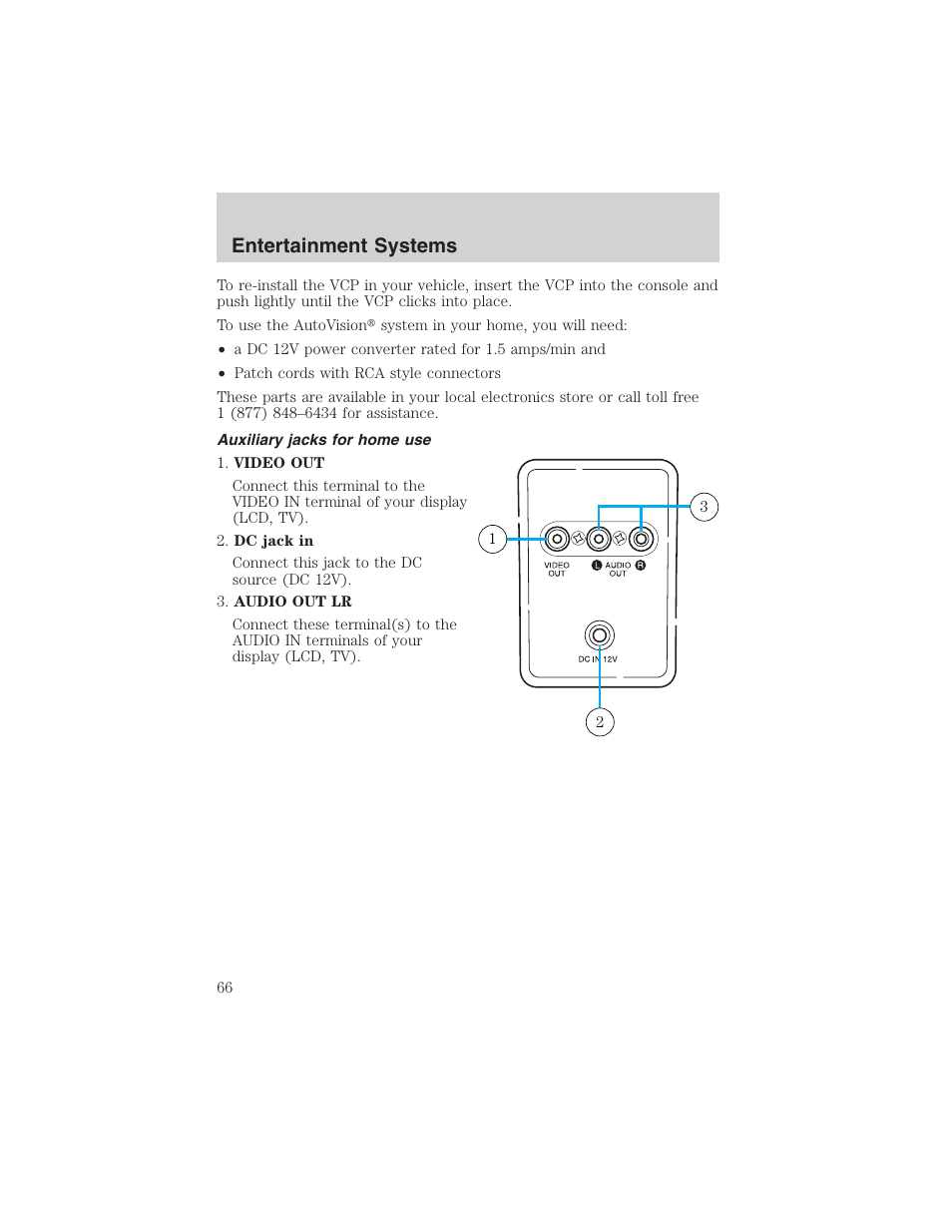 Entertainment systems | FORD 2002 E-450 v.2 User Manual | Page 66 / 256