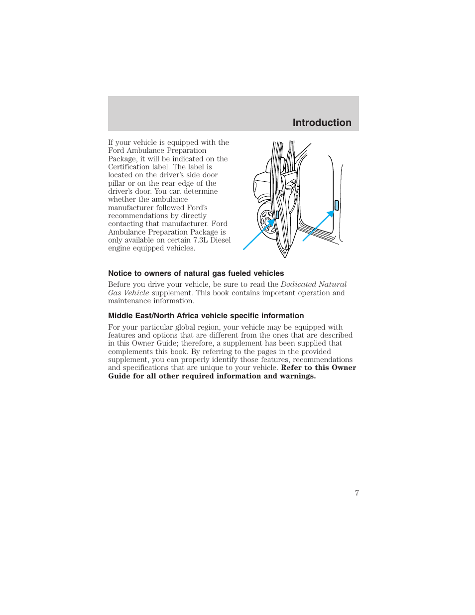 Introduction | FORD 2002 E-450 v.2 User Manual | Page 7 / 256