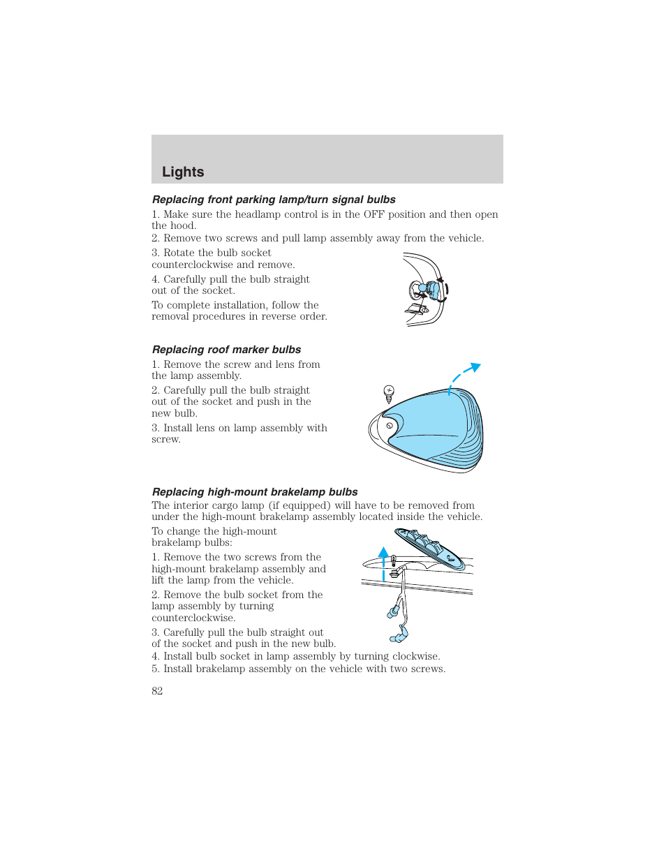 Lights | FORD 2002 E-450 v.2 User Manual | Page 82 / 256