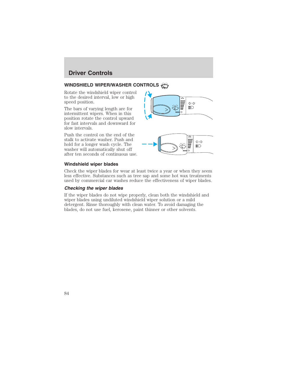 Driver controls | FORD 2002 E-450 v.2 User Manual | Page 84 / 256