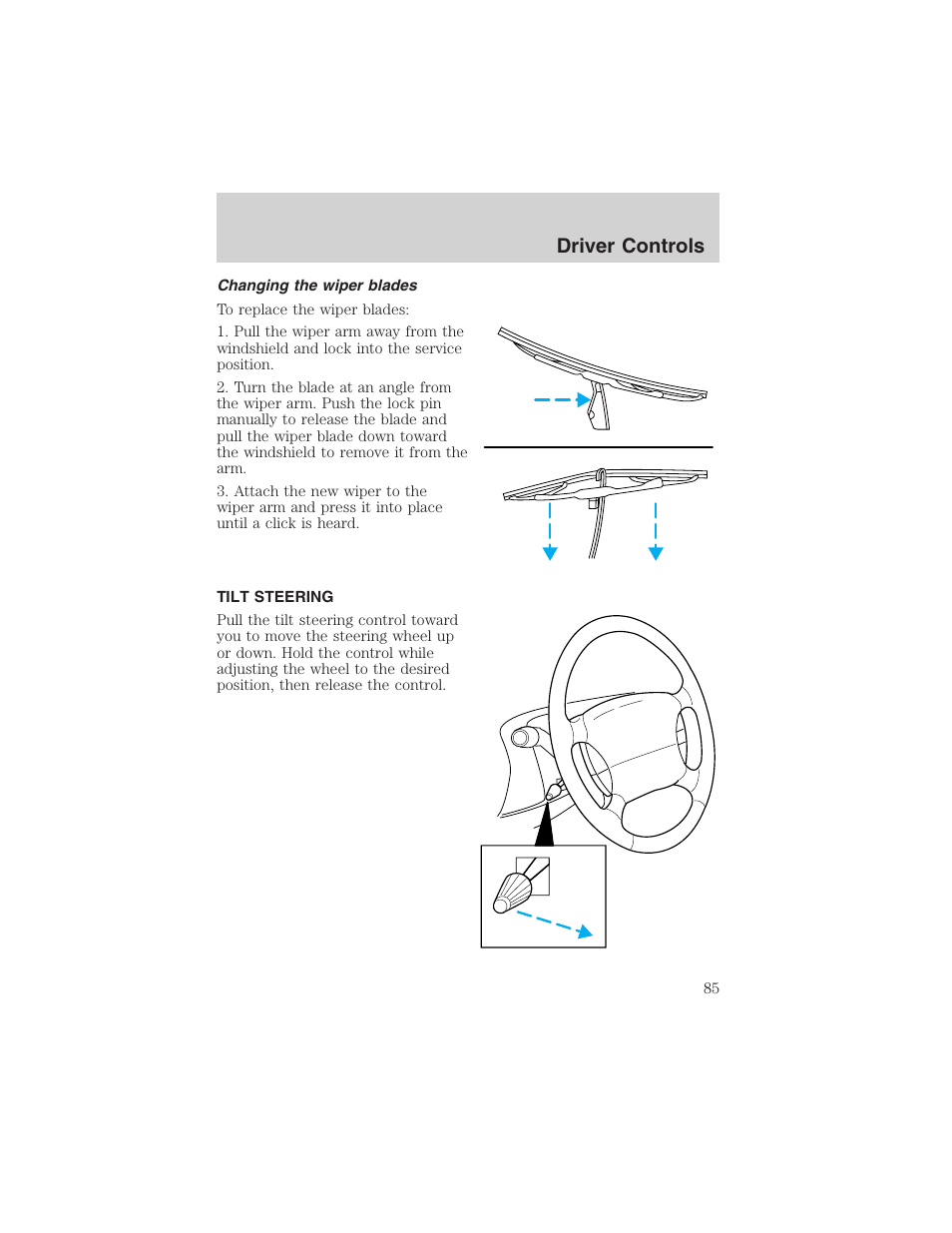 Driver controls | FORD 2002 E-450 v.2 User Manual | Page 85 / 256