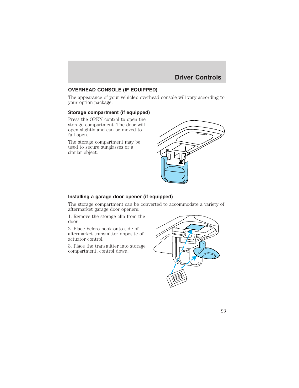 Driver controls | FORD 2002 E-450 v.2 User Manual | Page 93 / 256