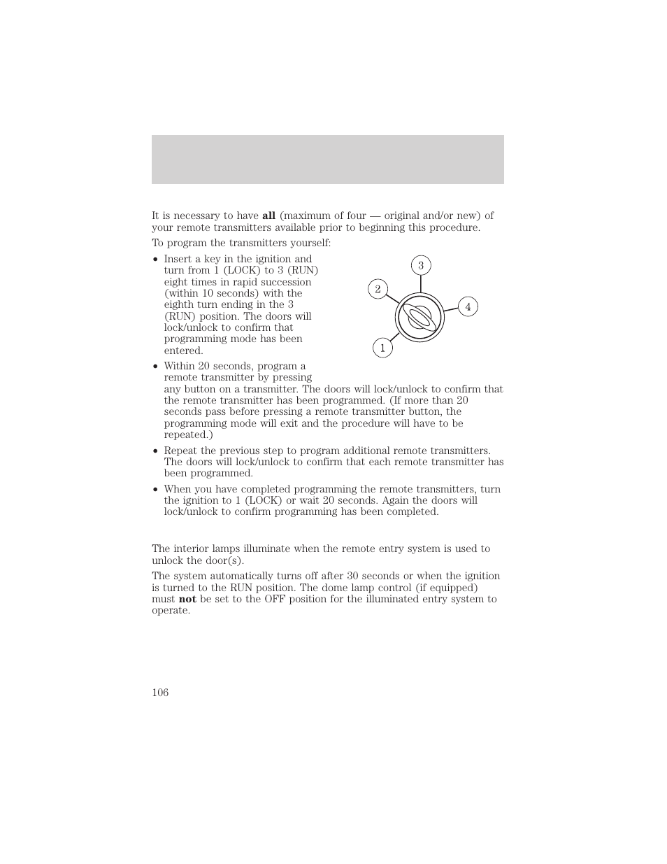 Locks and security | FORD 2002 Escape v.1 User Manual | Page 106 / 280