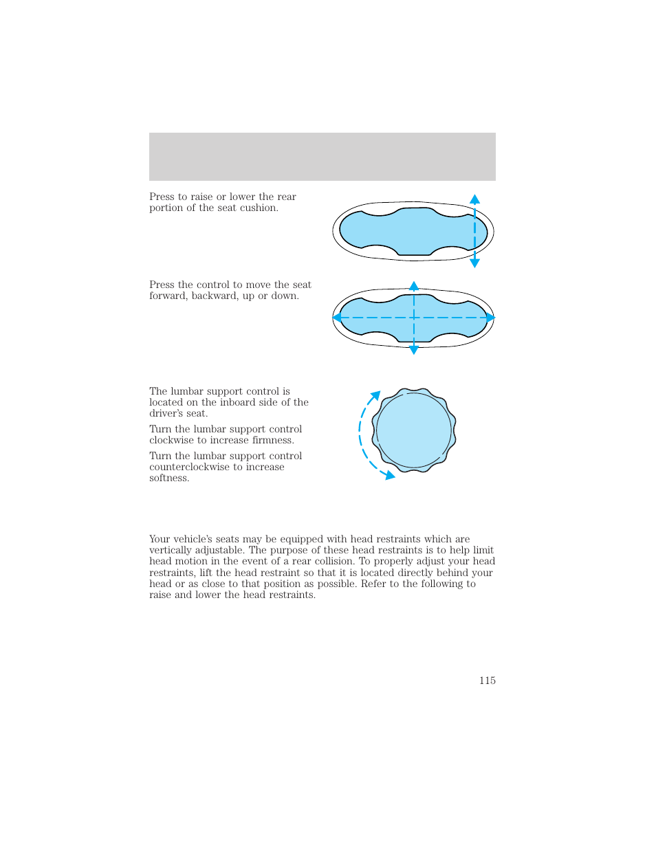 Seating and safety restraints | FORD 2002 Escape v.1 User Manual | Page 115 / 280