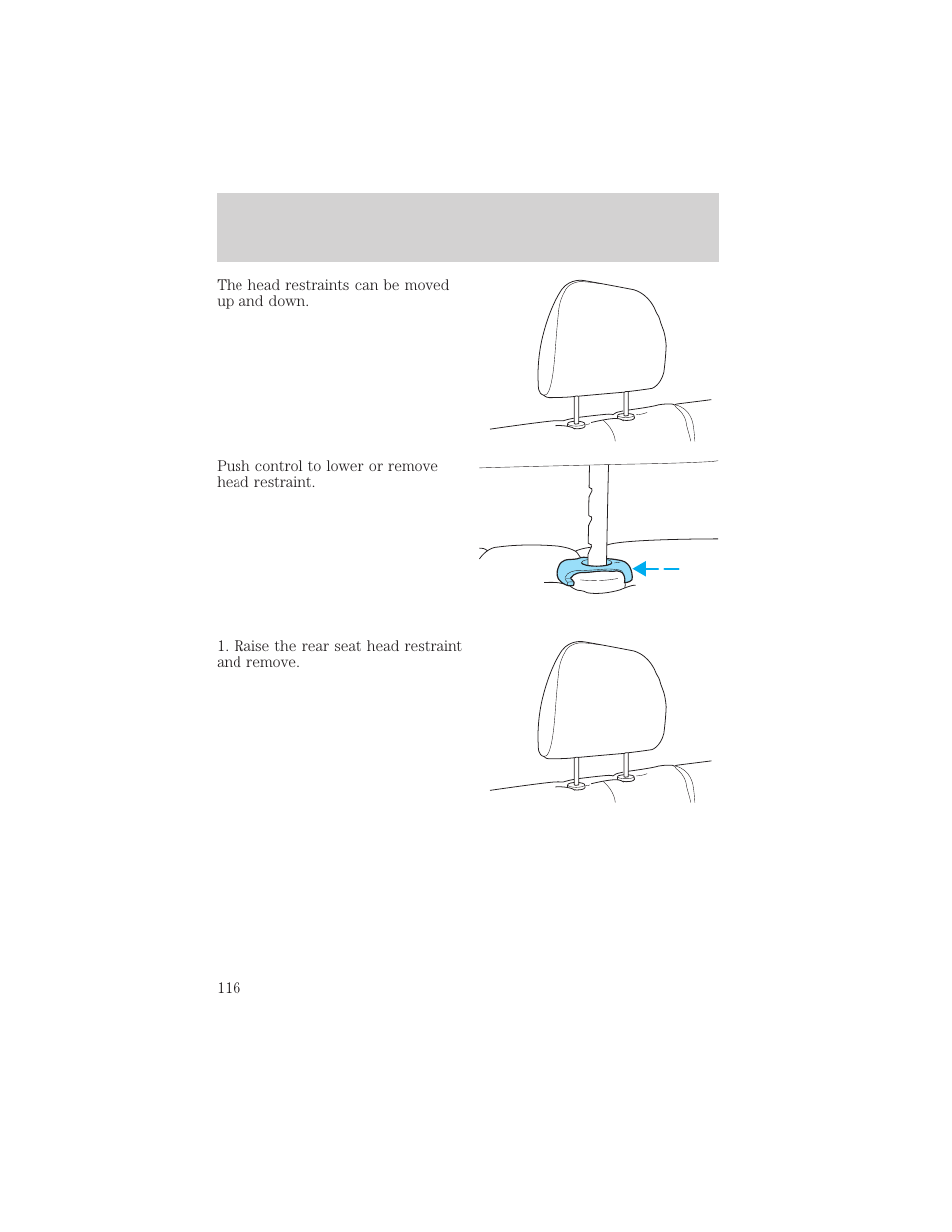 Seating and safety restraints | FORD 2002 Escape v.1 User Manual | Page 116 / 280