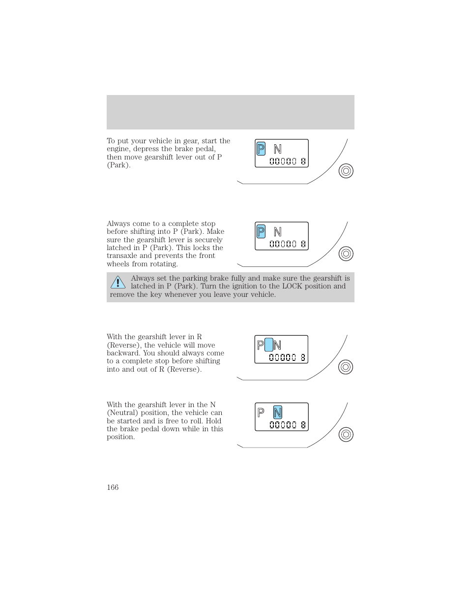 R d 2 1, Driving | FORD 2002 Escape v.1 User Manual | Page 166 / 280