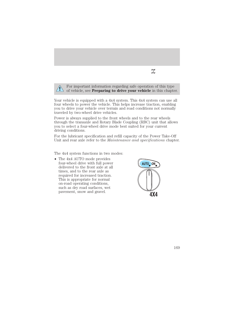 Driving | FORD 2002 Escape v.1 User Manual | Page 169 / 280