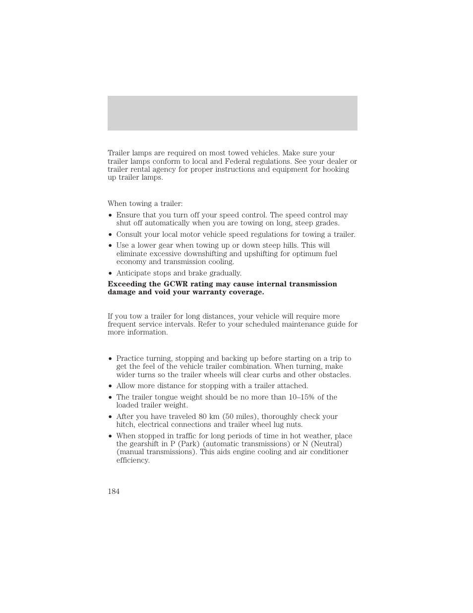 Driving | FORD 2002 Escape v.1 User Manual | Page 184 / 280