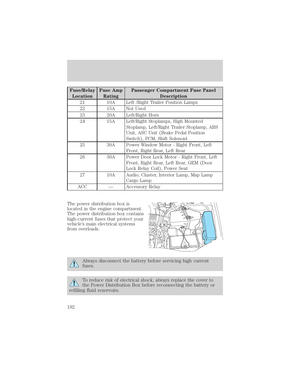 Roadside emergencies | FORD 2002 Escape v.1 User Manual | Page 192 / 280