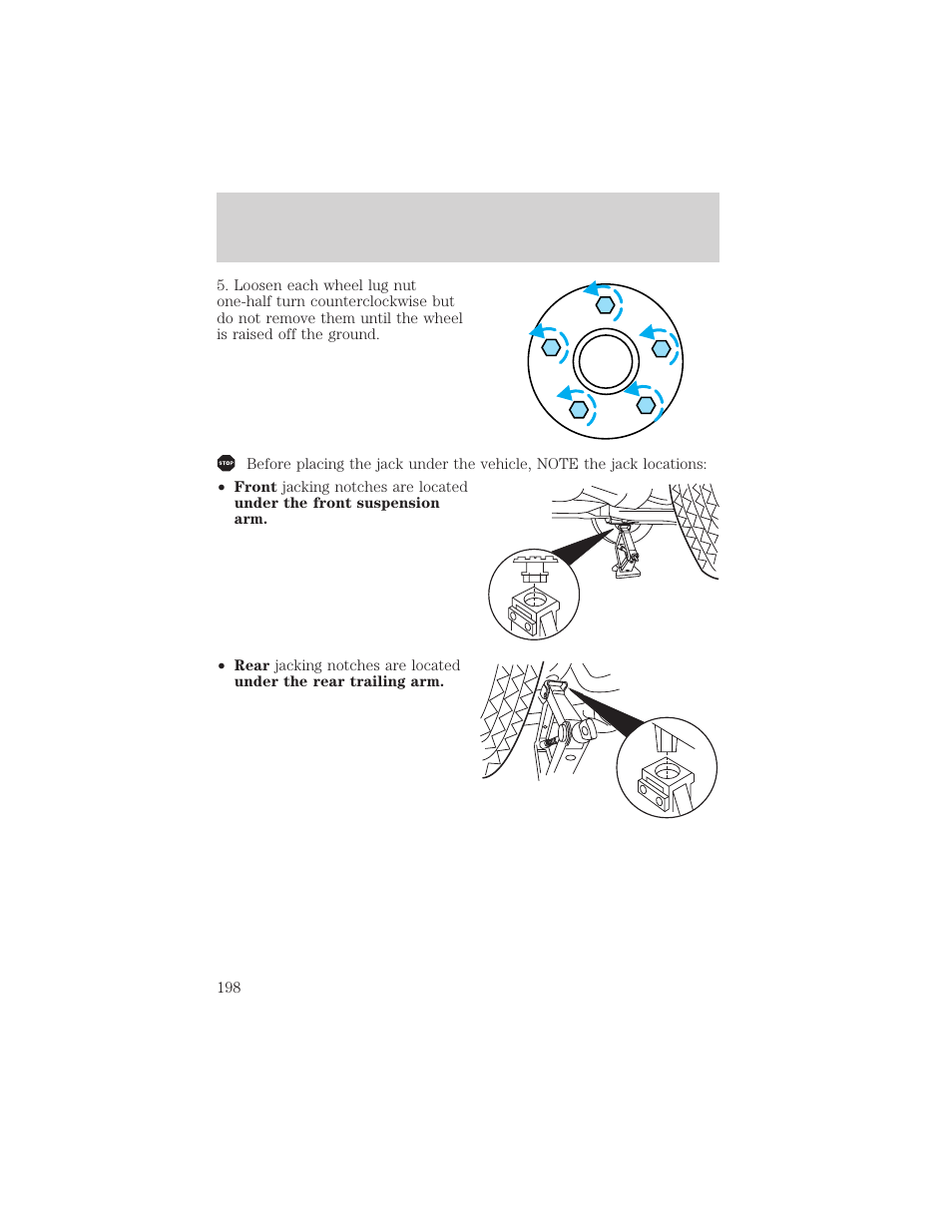 Roadside emergencies | FORD 2002 Escape v.1 User Manual | Page 198 / 280