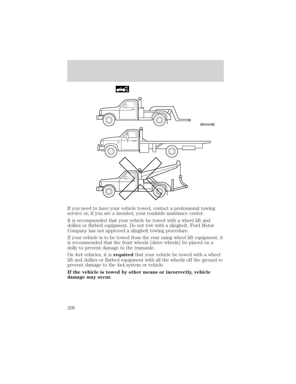 Roadside emergencies | FORD 2002 Escape v.1 User Manual | Page 206 / 280