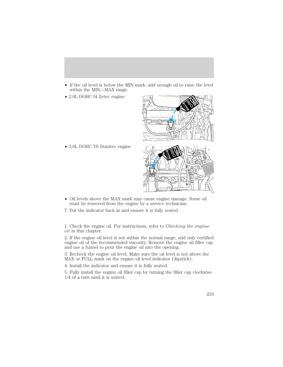 Maintenance and specifications | FORD 2002 Escape v.1 User Manual | Page 233 / 280